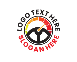 Level Meter - Steering Wheel Meter logo design