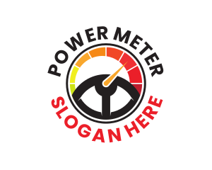 Meter - Steering Wheel Meter logo design