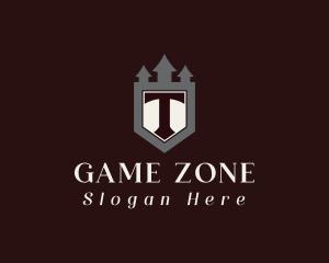 Defense - Castle Shield Gamer logo design