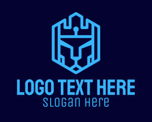 Streamer - Lion Tech Shield logo design