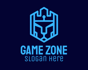 Online Gamer - Lion Tech Shield logo design