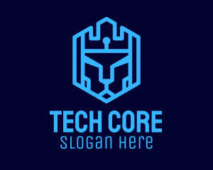 Lion Tech Shield logo design