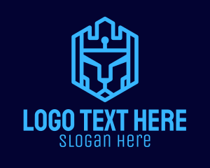 Defend - Lion Tech Shield logo design