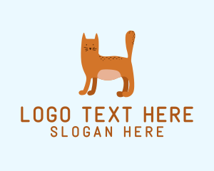 Animal Shelter - Playful Cat Letter H logo design