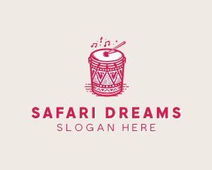 Traditional African Drummer logo design