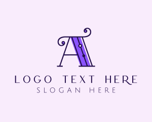 Decorative Typography Letter A logo design
