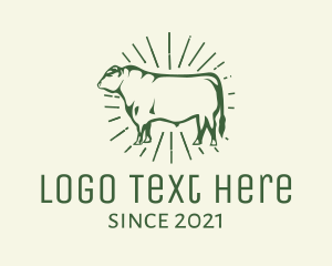 Retro - Retro Hipster Cow logo design