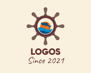 Naval - Marine Fishing Wheel logo design