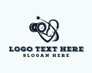 Muscle - Muscle Arm Dumbbell logo design