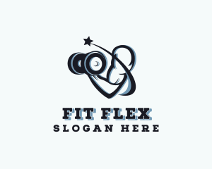 Calisthenics - Muscle Arm Dumbbell logo design