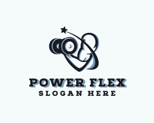 Muscle - Muscle Arm Dumbbell logo design