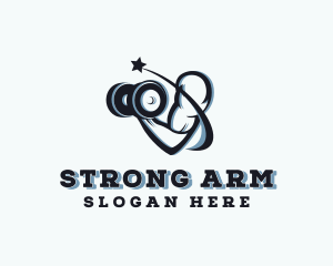 Arm - Muscle Arm Dumbbell logo design