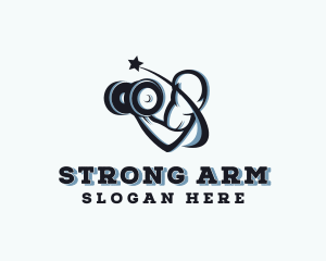 Muscle Arm Dumbbell logo design