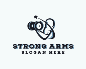 Muscle Arm Dumbbell logo design