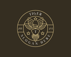 Hawk - Eagle Wings Crest logo design