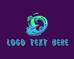 Tattoo Studio - Neon Graffiti Art Letter O logo design