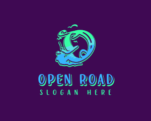 Neon Graffiti Letter O logo design