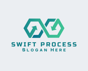 Processing - Infinity Hexagon Arrow logo design