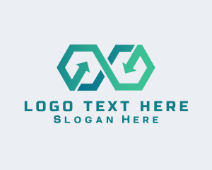 Loop - Infinity Hexagon Arrow logo design