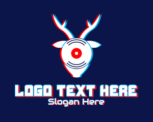 Web Host - Glitch Deer Antler Disc logo design