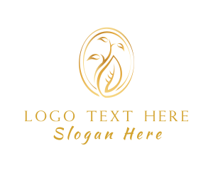 Outline - Golden Leaves Plant logo design