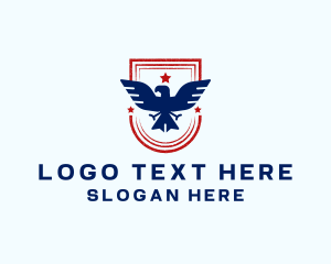 Democracy - American Eagle Shield logo design