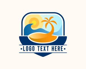 Island - Tropical Beach Summer Tour logo design