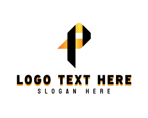 Enterprise - Origami Ribbon Letter P logo design