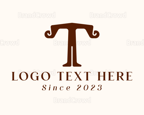 Letter T Body Shape Logo