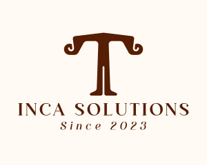 Inca - Letter T Body Shape logo design