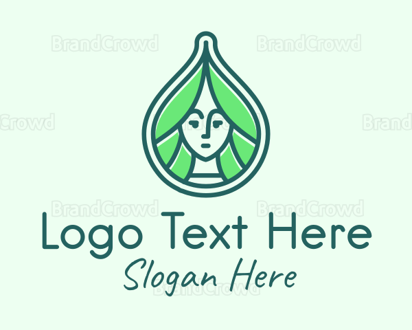 Green Natural Lady Logo