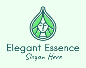 Green Natural Lady logo design