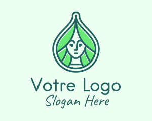 Hair Salon - Green Natural Lady logo design