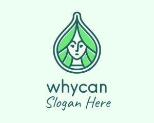 Woman - Green Natural Lady logo design