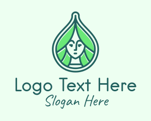 Haircut - Green Natural Lady logo design