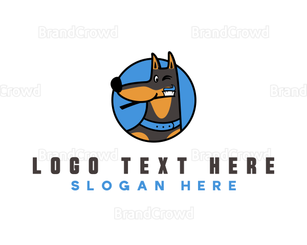 Dog Brushing Teeth Logo