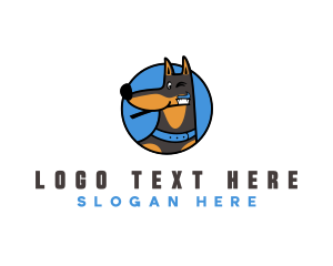 Canine - Dog Brushing Teeth logo design