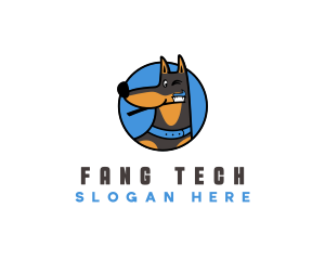 Dog Brushing Teeth logo design