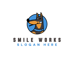 Teeth - Dog Brushing Teeth logo design