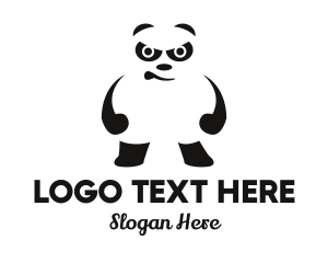 Aggressive - Furious Angry Panda Bear logo design