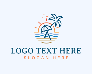 Tropical - Sunset Beach Resort logo design