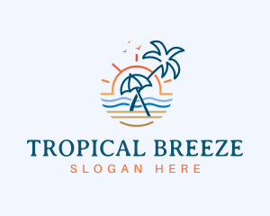 Caribbean - Sunset Beach Resort logo design