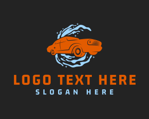 Sedan - Car Water Cleaning logo design