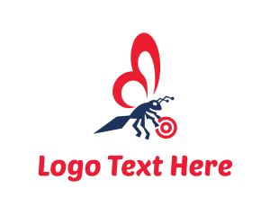 Antenna - Wasp Insect Target logo design