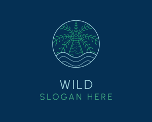 Pool - Palm Tree Ocean Nature logo design