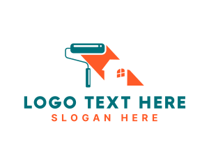 House - Home Paint Roller logo design