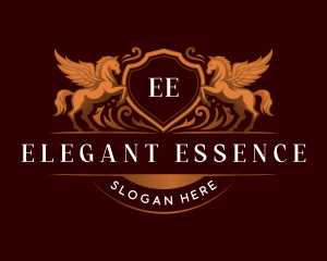 Elegant Stallion Horse Wing logo design