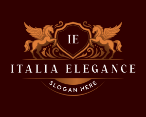 Elegant Stallion Horse Wing logo design