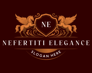 Elegant Stallion Horse Wing logo design