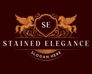 Elegant Stallion Horse Wing logo design